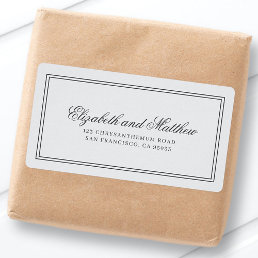 Elegant Simple Classic Wedding Return Address Label
