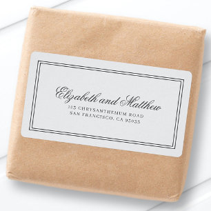 Elegant Simple Classic Wedding Return Address Label