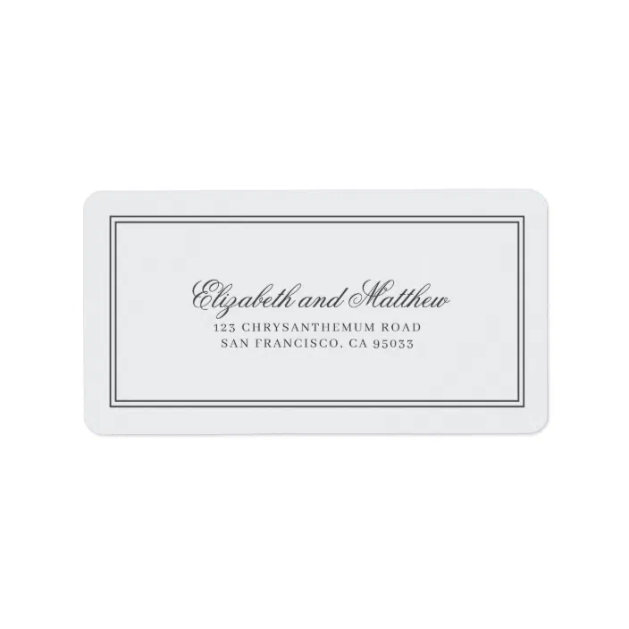 Elegant Simple Classic Wedding Return Address Label | Zazzle.com