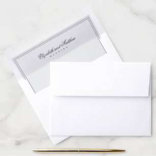 Elegant Simple Classic White Wedding Envelope Liner