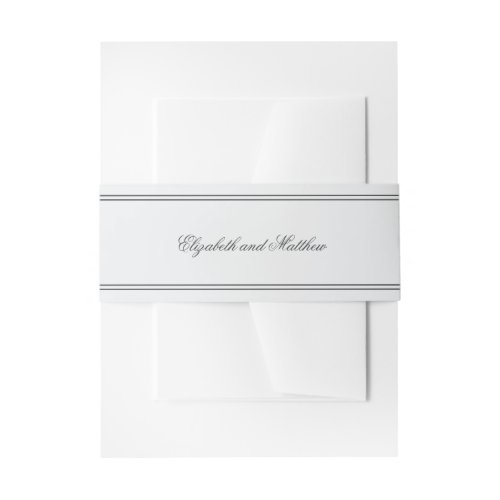 Elegant Simple Classic White Wedding Invitation Belly Band