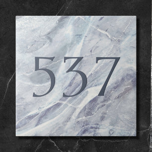 Elegant Simple Classy Marble House Number Plaque Ceramic Tile