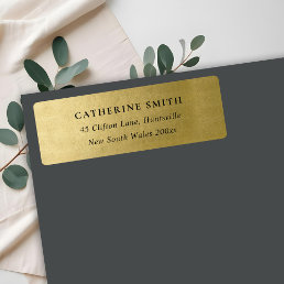 ELEGANT SIMPLE CLEAN FAUX GOLD ADDRESS LABEL