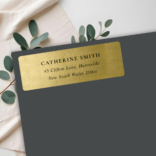 ELEGANT SIMPLE CLEAN FAUX GOLD ADDRESS LABEL