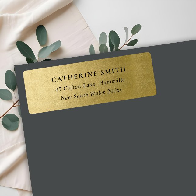 ELEGANT SIMPLE CLEAN FAUX GOLD ADDRESS LABEL (Creator Uploaded)