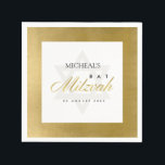 ELEGANT SIMPLE CLEAN FAUX GOLD BAR BAT MITZVAH NAPKINS<br><div class="desc">If you need any further customisation or any other matching items,  please feel free to contact me at info@yellowfebstudio.com</div>
