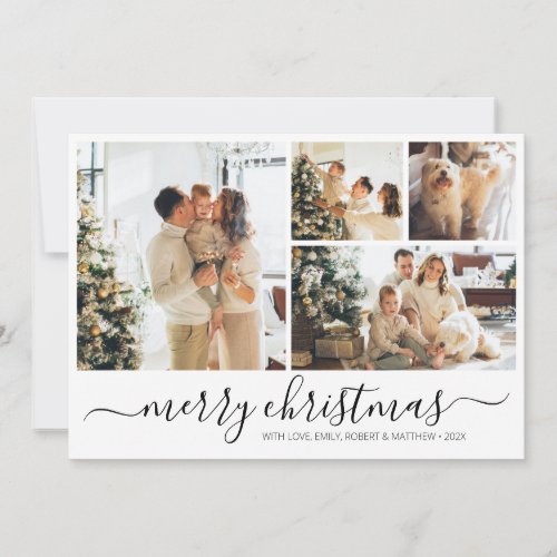 Elegant Simple Collage Christmas Holiday Card