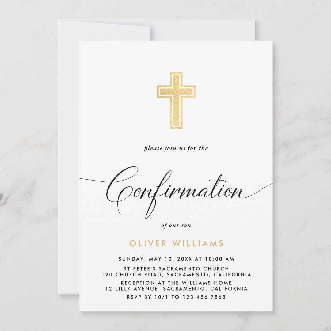 Elegant Simple Confirmation Invitation | Zazzle