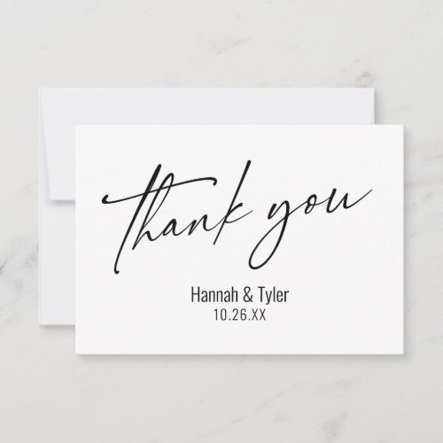 Elegant Simple Contemporary Handwriting Thank You Card