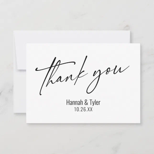 Elegant Simple Contemporary Handwriting Thank You Card | Zazzle