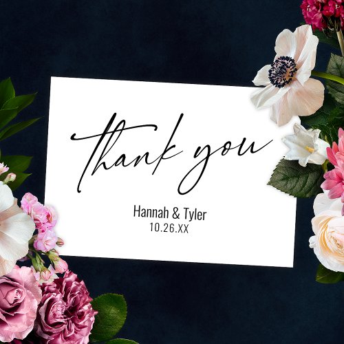 Elegant Simple Contemporary Handwriting Thank You Card