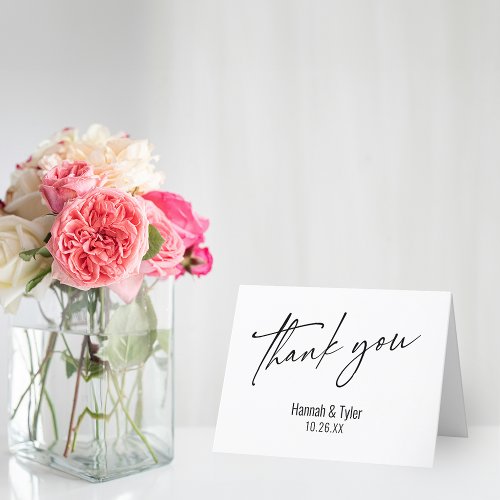 Elegant Simple Contemporary Handwriting Thank You Card