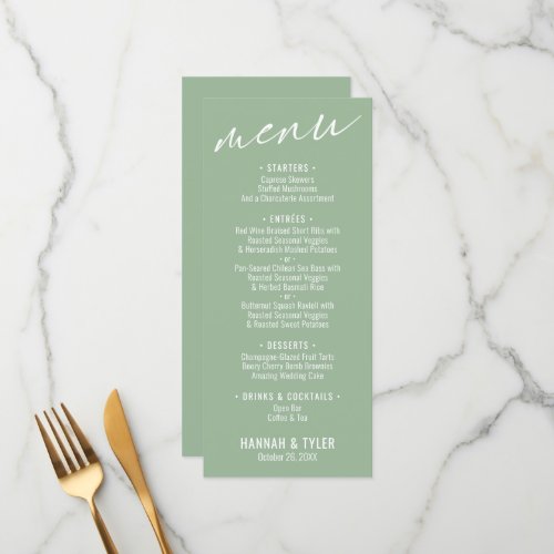 Elegant Simple Contemporary Typography Sage Green Menu