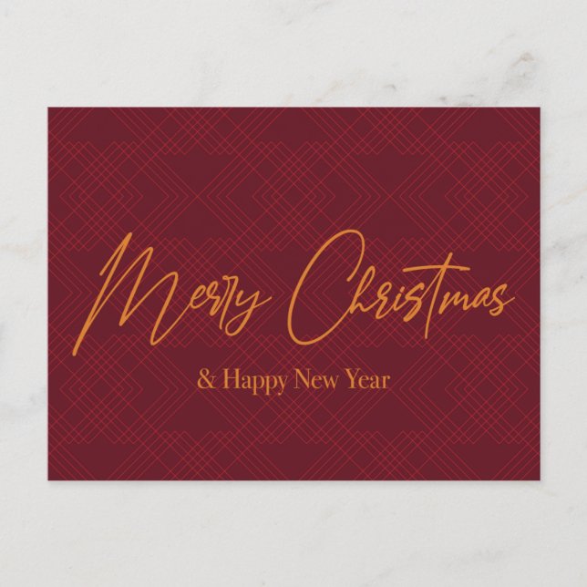 Elegant, simple, cool design of Merry Christmas Postcard (Front)