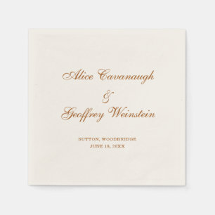 Elegant Simple Copper and Ivory Wedding Napkins