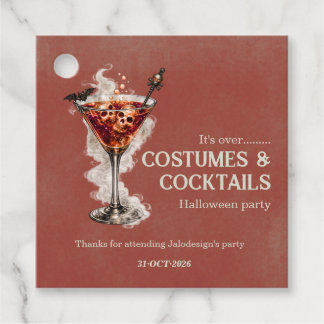Elegant Simple Costumes Cocktails Halloween Party Favor Tags