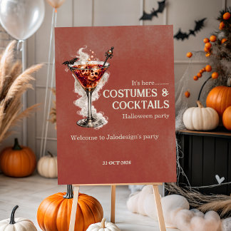 Elegant Simple Costumes Cocktails Halloween Party Foam Board
