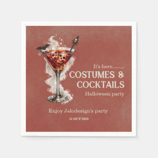 Elegant Simple Costumes Cocktails Halloween Party Napkins