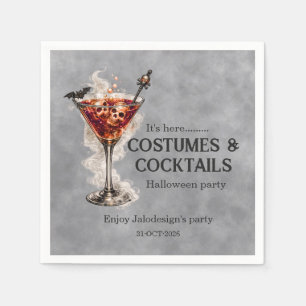 Elegant Simple Costumes Cocktails Halloween Party Napkins