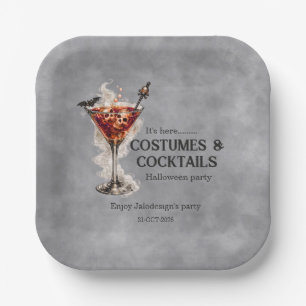 Elegant Simple Costumes Cocktails Halloween Party Paper Plates