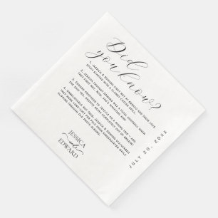 Elegant Simple Couple Fun Facts Modern Minimal Paper Dinner Napkins