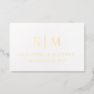 Elegant Simple Couple Monogram Wedding Note Card