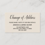 Elegant Simple Cream Change of Address Insert Card