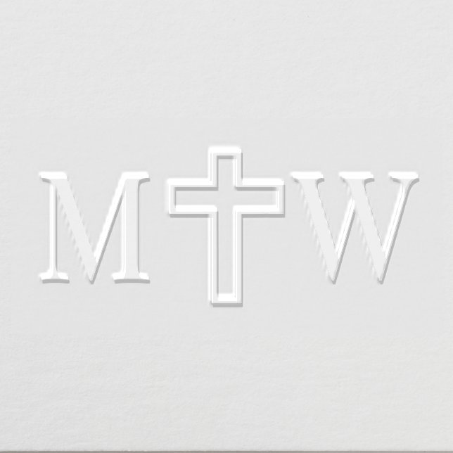 Elegant Simple Cross Couple 2 Init Monogram Embosser (Design)
