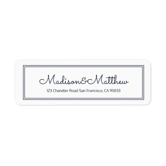 Elegant Simple Cursive Script Return Address Label