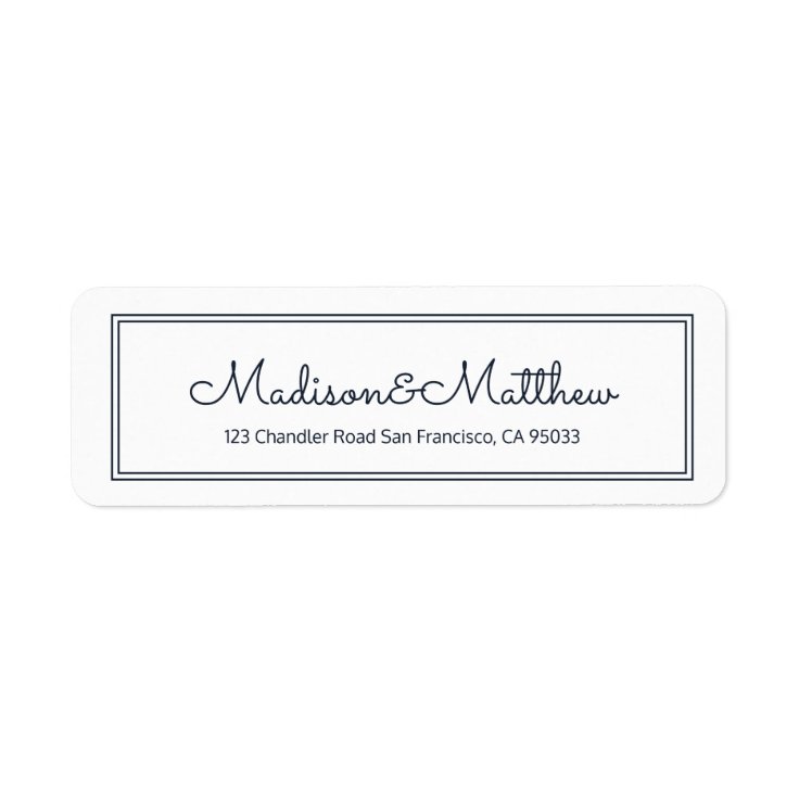 Elegant Simple Cursive Script Return Address Label | Zazzle