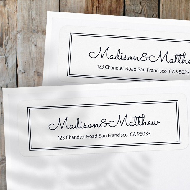 Elegant Simple Cursive Script Return Address Label (Creator Uploaded)