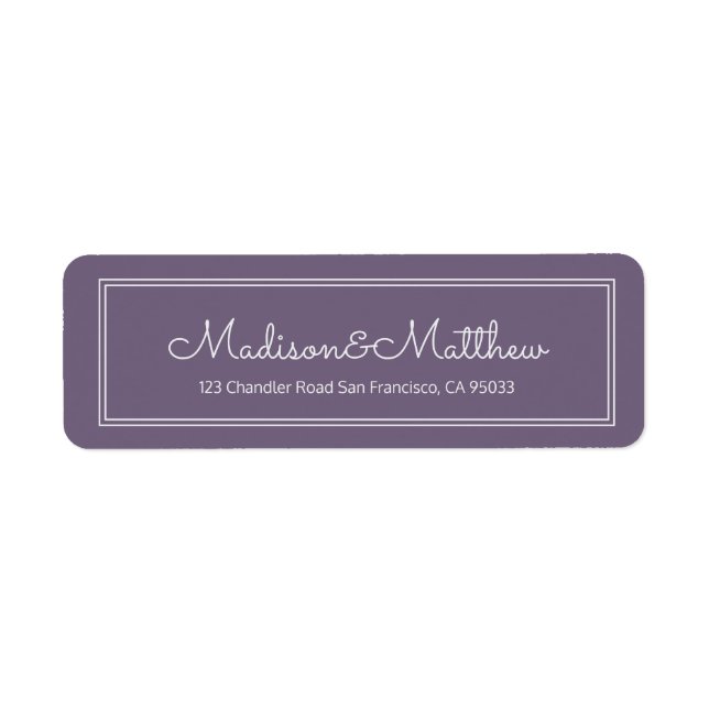 Elegant Simple Cursive Script Return Address Label (Front)