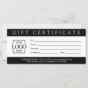 Elegant Simple Custom Business Gift Certificate 
