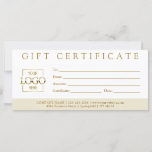 Elegant Simple Custom Business Gift Certificate