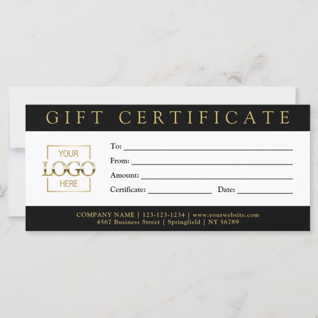 Elegant Simple Custom Business Gift Certificate wi (Front)