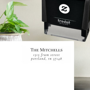 Elegant Simple Custom Family Name & Return Address Self-inking Stamp