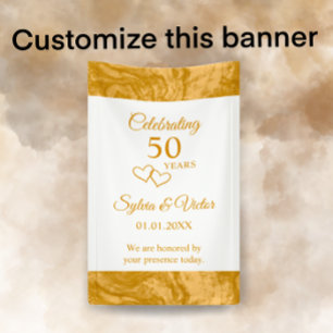 Elegant Simple Custom Gold 50th Anniversary Party Banner