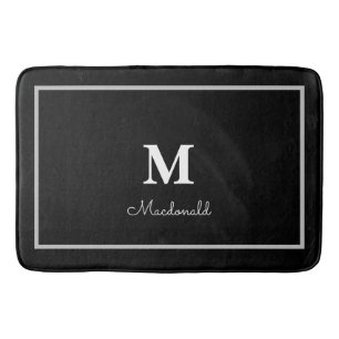 Elegant Simple Custom Monogram  Bath Mat