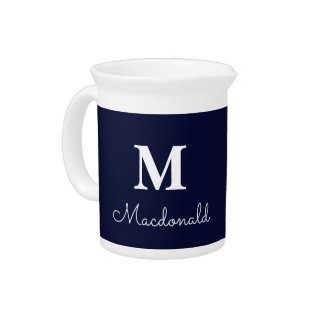 Elegant Simple Custom Monogram  Beverage Pitcher
