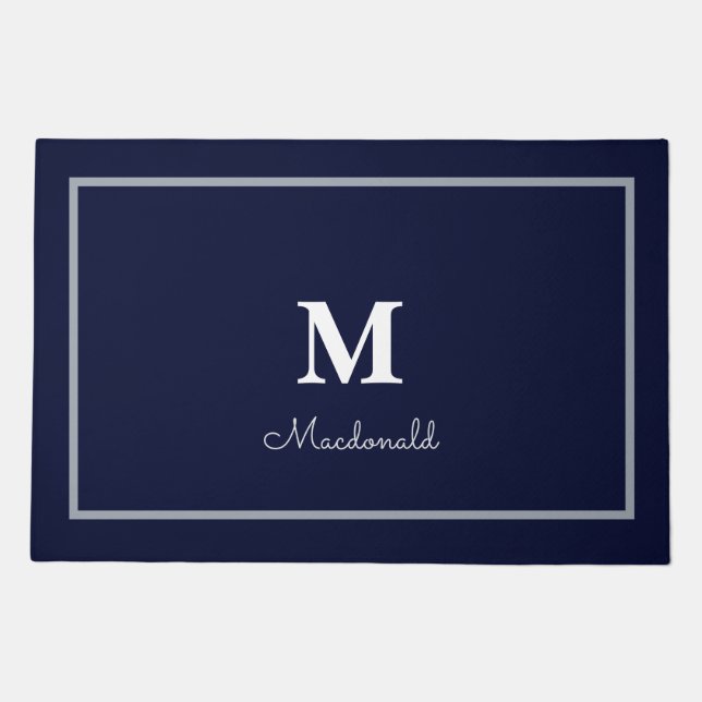 Elegant Simple Custom Monogram  Doormat (Front)