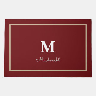 Elegant Simple Custom Monogram  Doormat