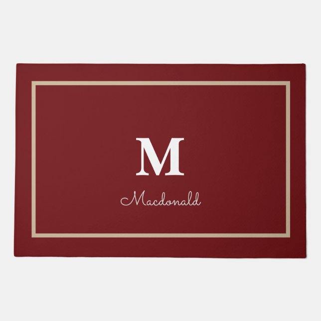 Elegant Simple Custom Monogram  Doormat (Front)