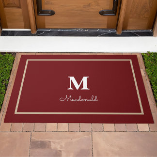 Elegant Simple Custom Monogram  Doormat