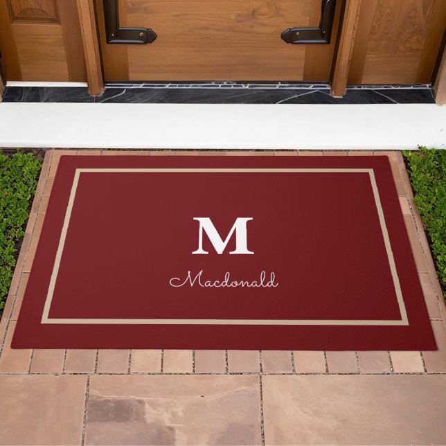 Elegant Simple Custom Monogram  Doormat (Creator Uploaded)