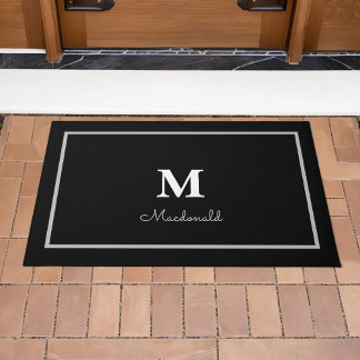 Elegant Simple Custom Monogram  Doormat
