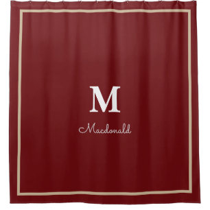 Elegant Simple Custom Monogram Shower Curtain
