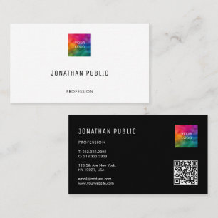 Elegant Simple Custom Template QR Code Logo Modern Business Card