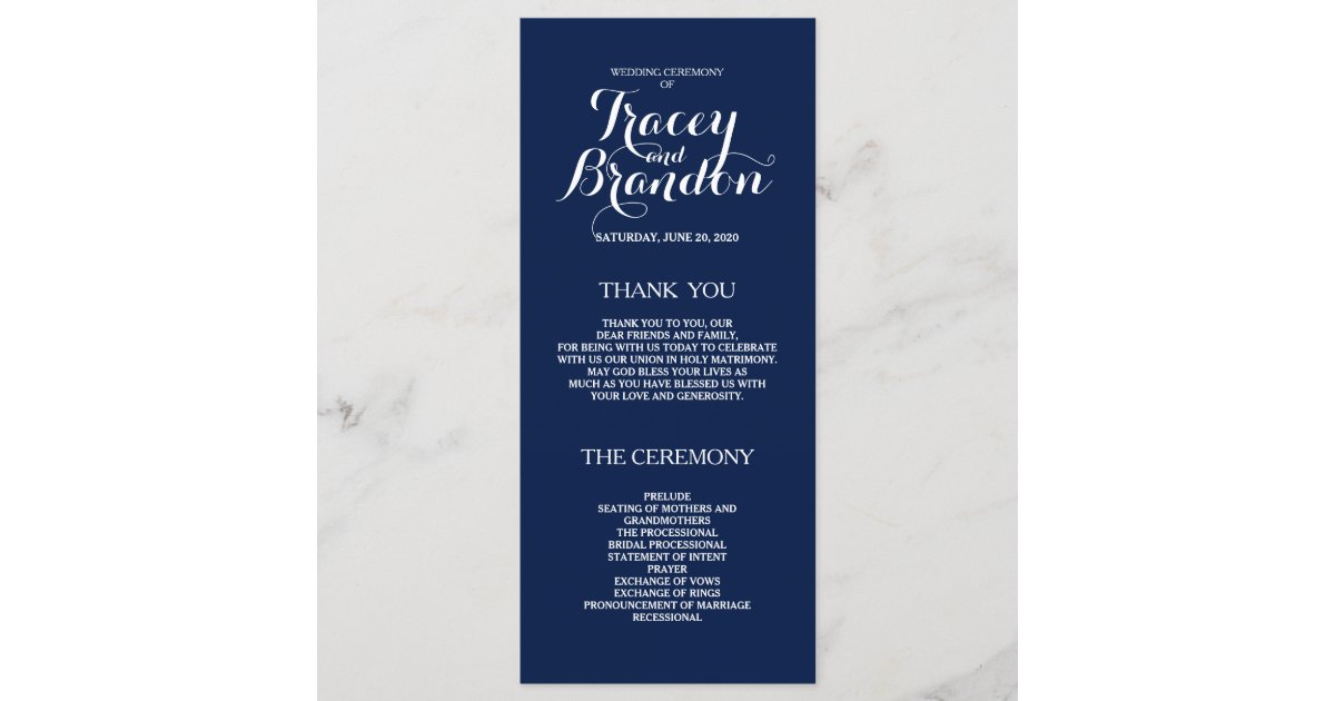 Elegant Simple Custom Wedding Program | Zazzle