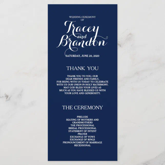 Elegant Simple Custom Wedding Program | Zazzle