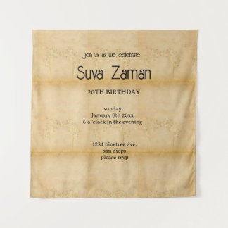 Elegant Simple Cute Gray 20th Birthday Tapestry